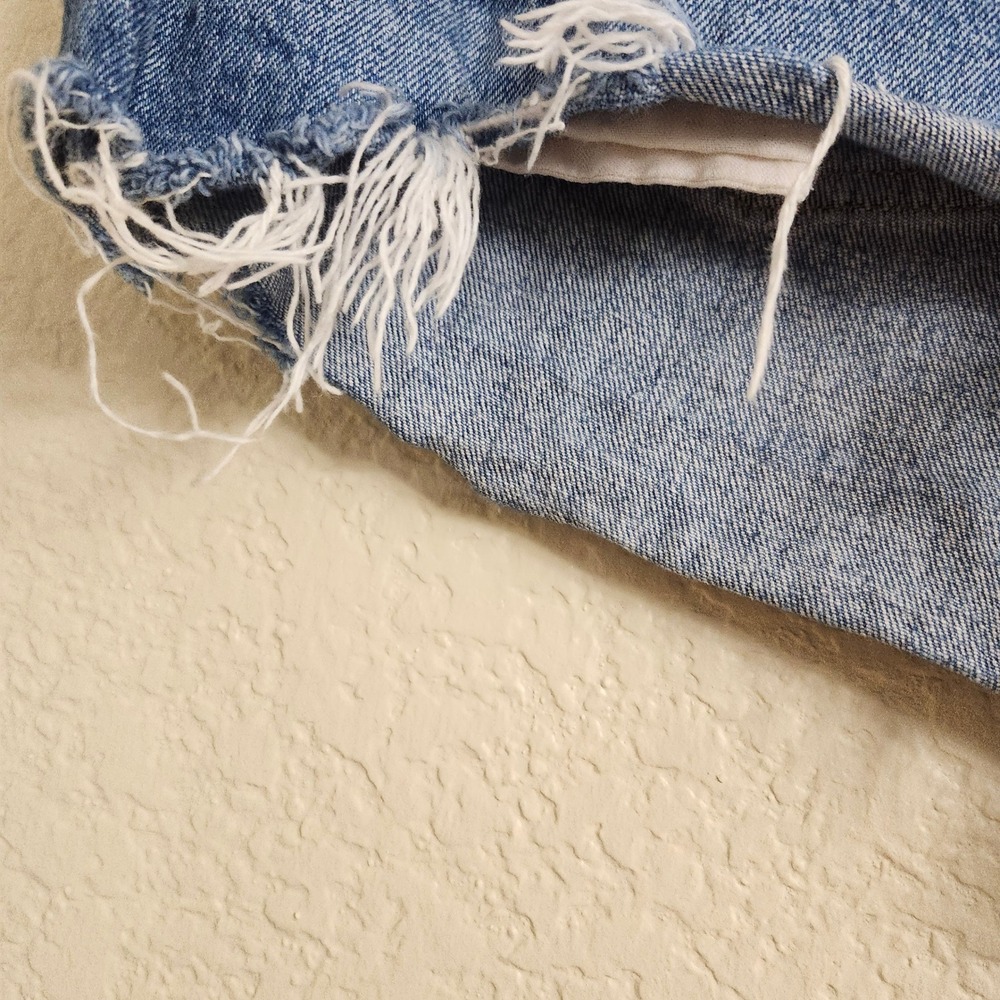 Abercrombie Fitch Size 34 / 18 The Mom Short High Rise Distressed Denim Jeans‎ - Picture 5 of 15